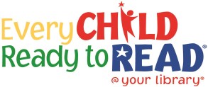 Program logo multi colour text every child ready to read at your library
