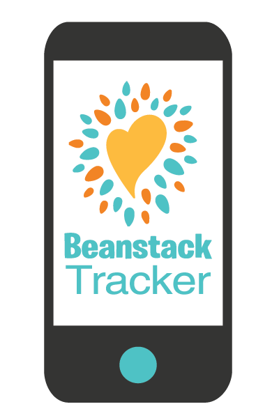 smartphone with Beanstack Tracker app